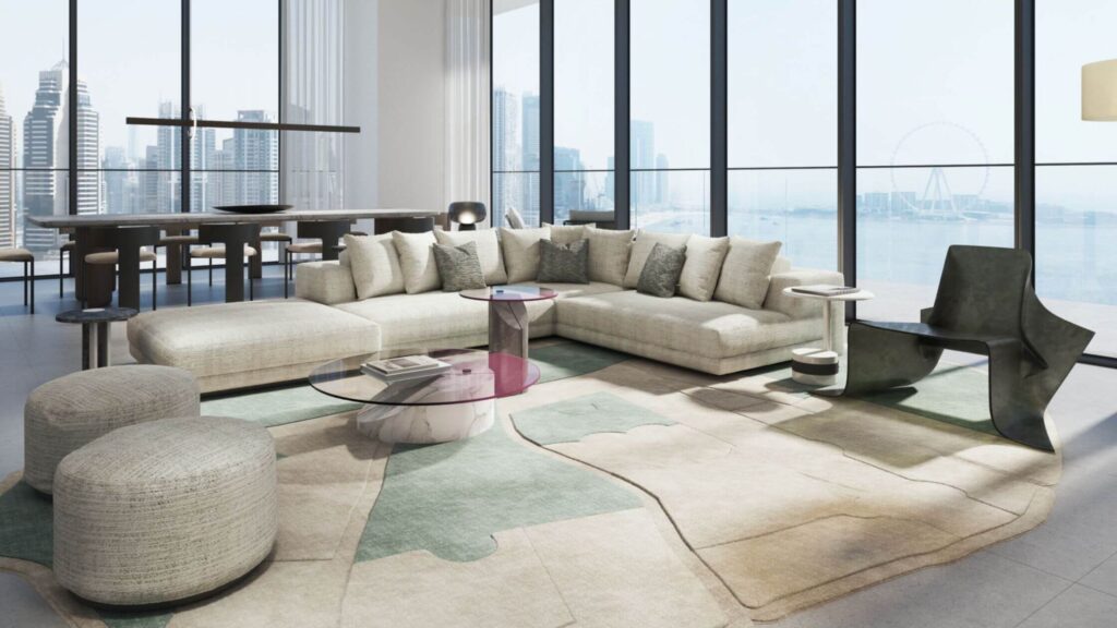 W Residence Dubai Harbour Living Room Interior W Residence Dubai Harbour Living Room Interior