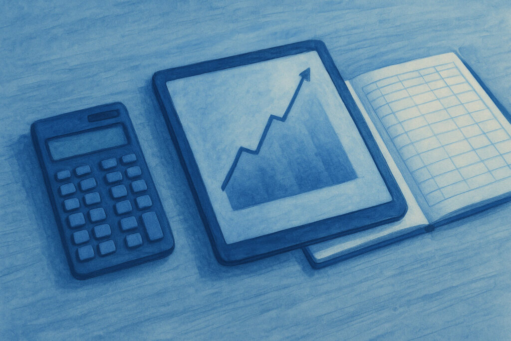 Emaar Off-plan Dubai ROI-Yield -RR Emaar off‑plan ROI and yield modeling - calculator and rising line chart