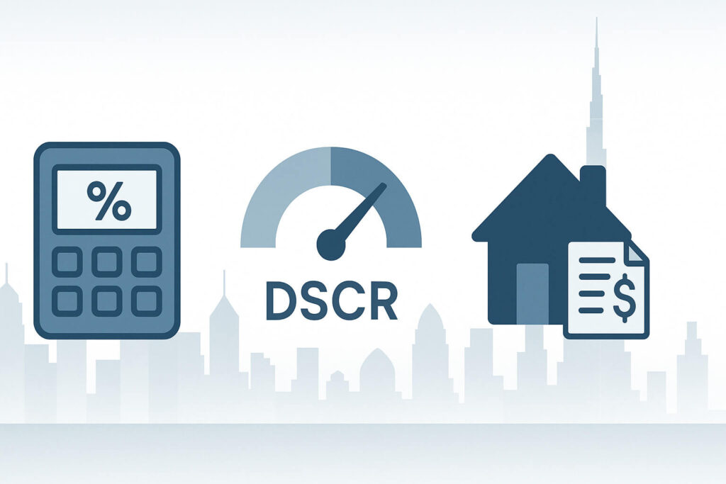 Quick Money Guides - Net Yield, DSCR, TCO Calculator with yield percent sign, DSCR gauge, and home TCO icon